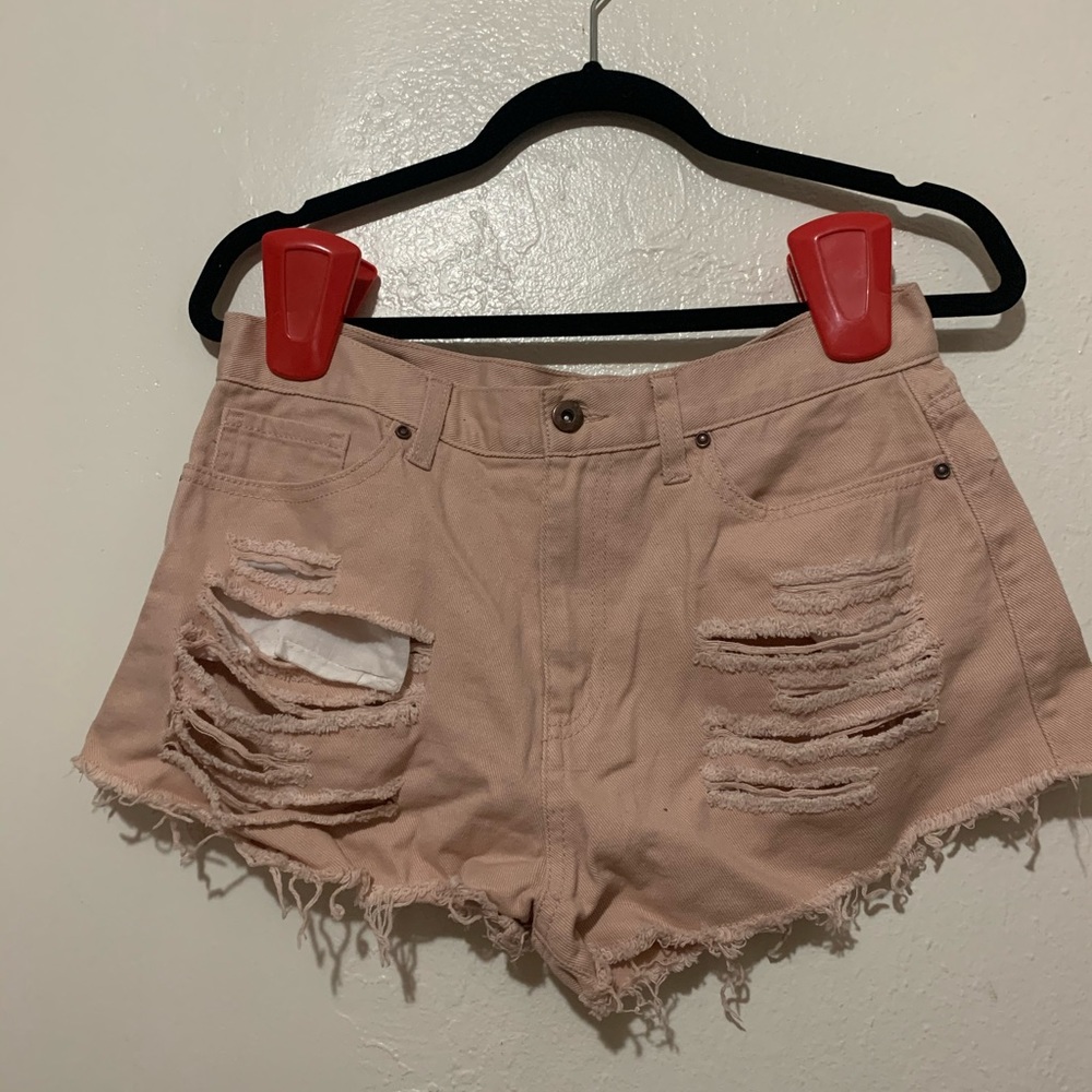 Forever 21 high rise distressed jean shorts